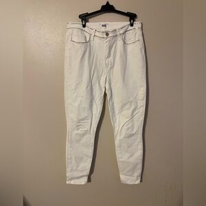 PAIGE White Studded Imperial Hoxton Ankle Jeans 32